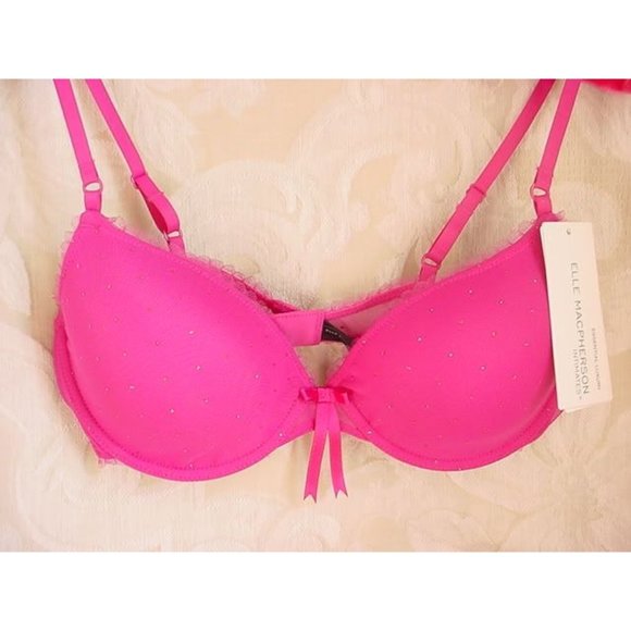 Elle Macpherson Other - ELLE MACPHERSON Starry Sky Glitter Bra Magenta Pink 32C NEW